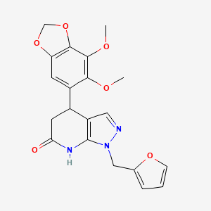 4-(6,7-dimethoxy-1,3-benzodioxol-5-yl)-1-(furan-2-ylmethyl)-1,4,5,7-tetrahydro-6H-pyrazolo[3,4-b]pyridin-6-one