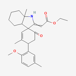 ethyl [4-(2-methoxy-5-methylphenyl)-3,7a'-dimethyl-6-oxo-3a',4',5',6',7',7a'-hexahydrospiro[cyclohex-2-ene-1,3'-indol]-2'(1'H)-ylidene]acetate