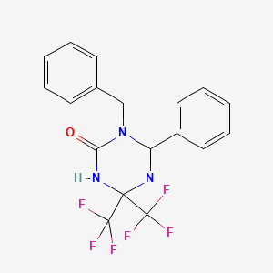 1-benzyl-6-phenyl-4,4-bis(trifluoromethyl)-3,4-dihydro-1,3,5-triazin-2(1H)-one