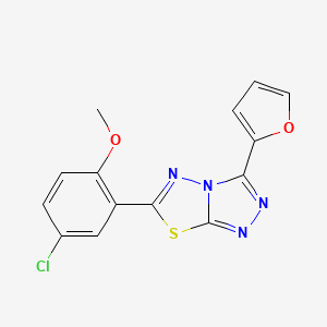 6-(5-Chloro-2-methoxyphenyl)-3-(furan-2-yl)[1,2,4]triazolo[3,4-b][1,3,4]thiadiazole