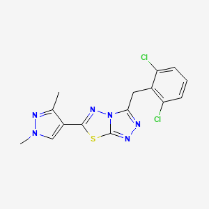 molecular formula C15H12Cl2N6S B11044857 3-(2,6-dichlorobenzyl)-6-(1,3-dimethyl-1H-pyrazol-4-yl)[1,2,4]triazolo[3,4-b][1,3,4]thiadiazole 