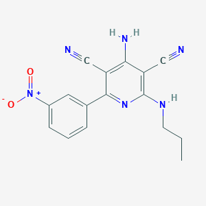 4-Amino-2-(3-nitrophenyl)-6-(propylamino)pyridine-3,5-dicarbonitrile