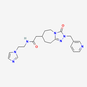 N-(2-(1H-Imidazol-1-yl)ethyl)-2-(3-oxo-2-(pyridin-3-ylmethyl)-3,5,6,7,8,9-hexahydro-2H-[1,2,4]triazolo[4,3-a]azepin-7-yl)acetamide