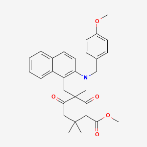 methyl 4-(4-methoxybenzyl)-4',4'-dimethyl-2',6'-dioxo-3,4-dihydro-1H-spiro[benzo[f]quinoline-2,1'-cyclohexane]-3'-carboxylate