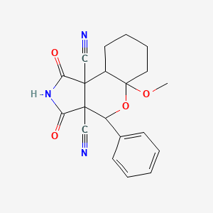 5a-methoxy-1,3-dioxo-4-phenyloctahydrochromeno[3,4-c]pyrrole-3a,9b(1H,4H)-dicarbonitrile