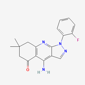 4-Amino-1-(2-fluorophenyl)-7,7-dimethyl-1H,5H,6H,7H,8H-pyrazolo[3,4-B]quinolin-5-one