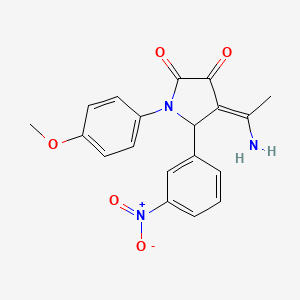 (4E)-4-(1-Aminoethylidene)-1-(4-methoxyphenyl)-5-(3-nitrophenyl)pyrrolidine-2,3-dione