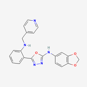 N-(benzo[d][1,3]dioxol-5-yl)-5-(2-(pyridin-4-ylmethylamino)phenyl)-1,3,4-oxadiazol-2-amine