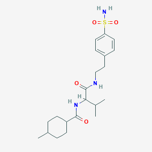 4-methyl-N-(3-methyl-1-oxo-1-{[2-(4-sulfamoylphenyl)ethyl]amino}butan-2-yl)cyclohexanecarboxamide