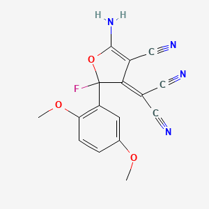 [5-amino-4-cyano-2-(2,5-dimethoxyphenyl)-2-fluorofuran-3(2H)-ylidene]propanedinitrile