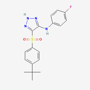 4-((4-(tert-butyl)phenyl)sulfonyl)-N-(4-fluorophenyl)-1H-1,2,3-triazol-5-amine