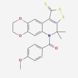 (4,4-dimethyl-1-thioxo-1,4,8,9-tetrahydro-5H-[1,4]dioxino[2,3-g][1,2]dithiolo[3,4-c]quinolin-5-yl)(4-methoxyphenyl)methanone