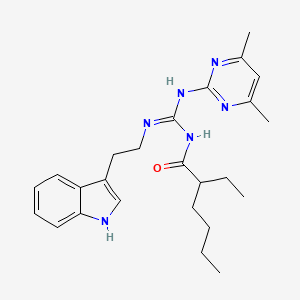 N-[(E)-[(4,6-dimethylpyrimidin-2-yl)amino]{[2-(1H-indol-3-yl)ethyl]amino}methylidene]-2-ethylhexanamide