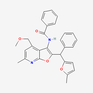 N-{4-(methoxymethyl)-6-methyl-2-[(5-methylfuran-2-yl)(phenyl)methyl]furo[2,3-b]pyridin-3-yl}benzamide