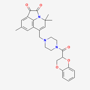 6-{[4-(2,3-dihydro-1,4-benzodioxin-2-ylcarbonyl)piperazin-1-yl]methyl}-4,4,8-trimethyl-4H-pyrrolo[3,2,1-ij]quinoline-1,2-dione