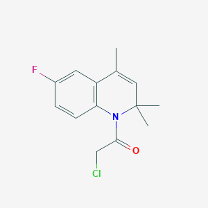 molecular formula C14H15ClFNO B11045876 2-chloro-1-[6-fluoro-2,2,4-trimethyl-1(2H)-quinolinyl]-1-ethanone 