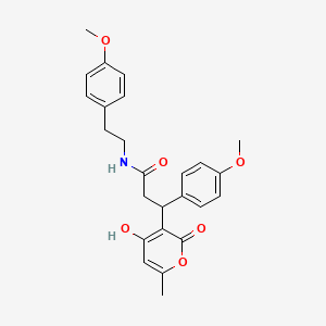 3-(4-hydroxy-6-methyl-2-oxo-2H-pyran-3-yl)-3-(4-methoxyphenyl)-N-[2-(4-methoxyphenyl)ethyl]propanamide