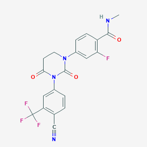 molecular formula C20H14F4N4O3 B11045945 4-[3-[4-Cyano-3-(trifluoromethyl)phenyl]-2,4-dioxotetrahydro-1(2H)-pyrimidinyl]-2-fluoro-N-methylbenzamide 