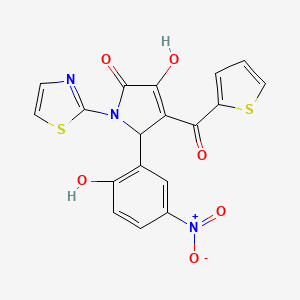 3-Hydroxy-5-(2-hydroxy-5-nitrophenyl)-1-(1,3-thiazol-2-YL)-4-(2-thienylcarbonyl)-1,5-dihydro-2H-pyrrol-2-one