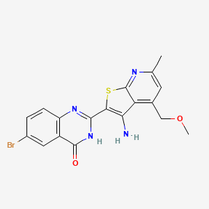 2-[3-amino-4-(methoxymethyl)-6-methylthieno[2,3-b]pyridin-2-yl]-6-bromoquinazolin-4(3H)-one