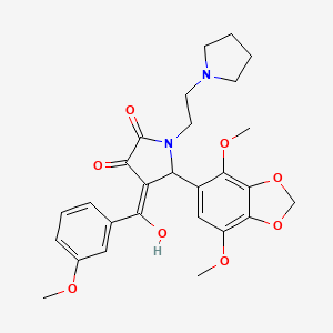 5-(4,7-dimethoxy-1,3-benzodioxol-5-yl)-3-hydroxy-4-[(3-methoxyphenyl)carbonyl]-1-[2-(pyrrolidin-1-yl)ethyl]-1,5-dihydro-2H-pyrrol-2-one