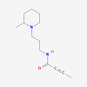 molecular formula C13H22N2O B11045992 N-[3-(2-Methylpiperidino)propyl]-2-butynamide 