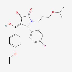 molecular formula C25H28FNO5 B11045999 4-(4-Ethoxybenzoyl)-5-(4-fluorophenyl)-3-hydroxy-1-(3-isopropoxypropyl)-1,5-dihydro-2H-pyrrol-2-one 