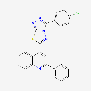 4-[3-(4-Chlorophenyl)[1,2,4]triazolo[3,4-b][1,3,4]thiadiazol-6-yl]-2-phenylquinoline