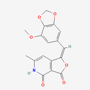 1-[(7-methoxy-2H-1,3-benzodioxol-5-yl)methylidene]-6-methyl-1H,3H,4H,5H-furo[3,4-c]pyridine-3,4-dione