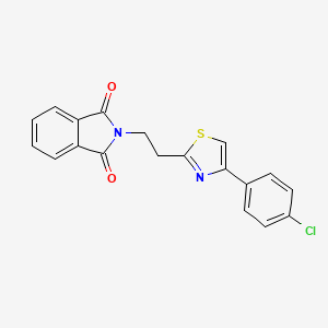 molecular formula C19H13ClN2O2S B11046030 2-{2-[4-(4-chlorophenyl)-1,3-thiazol-2-yl]ethyl}-1H-isoindole-1,3(2H)-dione 