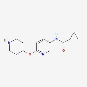 molecular formula C14H19N3O2 B11046044 N-[6-(4-Piperidinyloxy)-3-pyridinyl]cyclopropanecarboxamide 