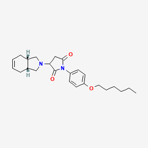 molecular formula C24H32N2O3 B11046045 3-[(3aR,7aS)-1,3,3a,4,7,7a-hexahydro-2H-isoindol-2-yl]-1-[4-(hexyloxy)phenyl]pyrrolidine-2,5-dione 