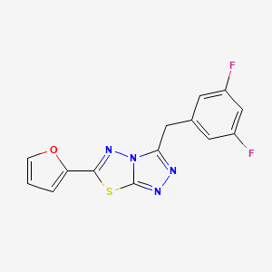 molecular formula C14H8F2N4OS B11046051 3-(3,5-Difluorobenzyl)-6-(furan-2-yl)[1,2,4]triazolo[3,4-b][1,3,4]thiadiazole 