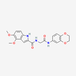 molecular formula C21H21N3O6 B11046077 N-[2-(2,3-dihydro-1,4-benzodioxin-6-ylamino)-2-oxoethyl]-4,5-dimethoxy-1H-indole-2-carboxamide 