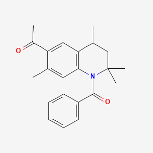 molecular formula C22H25NO2 B11046096 1-[2,2,4,7-Tetramethyl-1-(phenylcarbonyl)-1,2,3,4-tetrahydroquinolin-6-yl]ethanone 