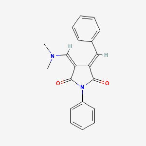 molecular formula C20H18N2O2 B11046150 (3E,4Z)-3-benzylidene-4-[(dimethylamino)methylidene]-1-phenylpyrrolidine-2,5-dione 