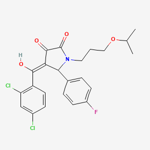 4-[(2,4-dichlorophenyl)carbonyl]-5-(4-fluorophenyl)-3-hydroxy-1-[3-(propan-2-yloxy)propyl]-1,5-dihydro-2H-pyrrol-2-one