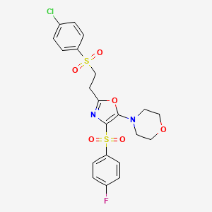 4-(2-{2-[(4-Chlorophenyl)sulfonyl]ethyl}-4-[(4-fluorophenyl)sulfonyl]-1,3-oxazol-5-yl)morpholine