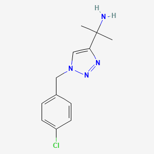 molecular formula C12H15ClN4 B11046167 2-(1-[(4-Chlorophenyl)methyl]-1,2,3-triazol-4-yl)propan-2-amine 