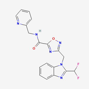 3-{[2-(difluoromethyl)-1H-benzimidazol-1-yl]methyl}-N-(pyridin-2-ylmethyl)-1,2,4-oxadiazole-5-carboxamide