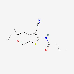 N-(3-cyano-5-ethyl-5-methyl-4,7-dihydro-5H-thieno[2,3-c]pyran-2-yl)butanamide