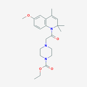 ethyl 4-[2-(6-methoxy-2,2,4-trimethylquinolin-1(2H)-yl)-2-oxoethyl]piperazine-1-carboxylate