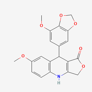 7-methoxy-9-(7-methoxy-1,3-benzodioxol-5-yl)-4,9-dihydrofuro[3,4-b]quinolin-1(3H)-one