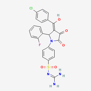 molecular formula C24H18ClFN4O5S B11046253 N-carbamimidoyl-4-{3-[(4-chlorophenyl)carbonyl]-2-(2-fluorophenyl)-4-hydroxy-5-oxo-2,5-dihydro-1H-pyrrol-1-yl}benzenesulfonamide 