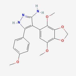 4-(4,7-dimethoxy-1,3-benzodioxol-5-yl)-3-(4-methoxyphenyl)-1H-pyrazol-5-amine