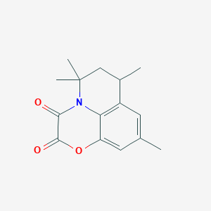 molecular formula C15H17NO3 B11046389 5,5,7,9-tetramethyl-6,7-dihydro-5H-[1,4]oxazino[2,3,4-ij]quinoline-2,3-dione 