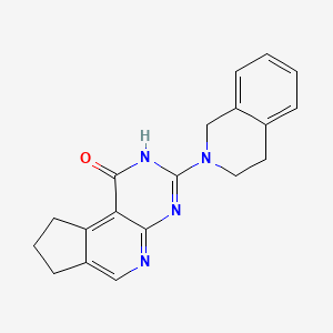 molecular formula C19H18N4O B11046462 11-(3,4-Dihydro-1H-isoquinolin-2-yl)-8,10,12-triazatricyclo[7.4.0.0{2,6}]trideca-1(9),2(6),7,10-tetraen-13-one 