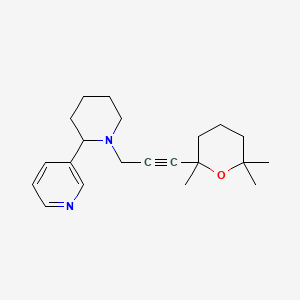 molecular formula C21H30N2O B11046568 3-{1-[3-(2,6,6-trimethyltetrahydro-2H-pyran-2-yl)prop-2-yn-1-yl]piperidin-2-yl}pyridine 