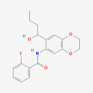 molecular formula C19H20FNO4 B11046578 2-fluoro-N-[7-(1-hydroxybutyl)-2,3-dihydro-1,4-benzodioxin-6-yl]benzamide 