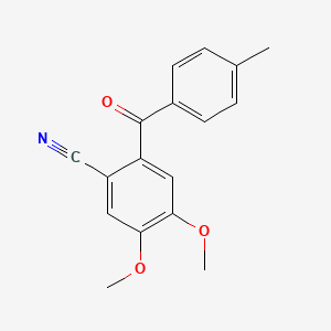 molecular formula C17H15NO3 B11046582 4,5-Dimethoxy-2-[(4-methylphenyl)carbonyl]benzonitrile 